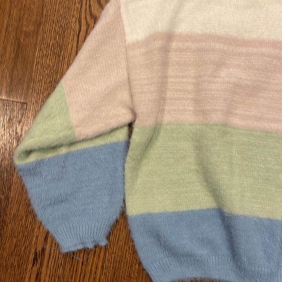 Princess Polly multi colored striped crew neck sweater size M/L - Picture 3 of 7